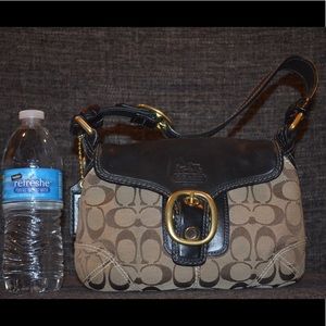 authentic small coach signature shoulder purse